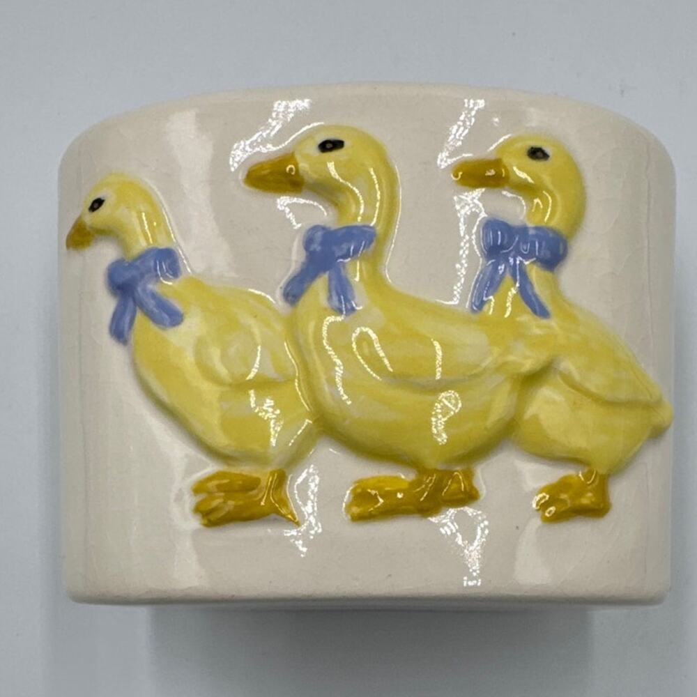 Vintage 80s Ceramic Country Goose Toothbrush Holder Saturday Knight Limited